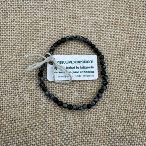 Sneeuwvlok Obsidiaan Armband